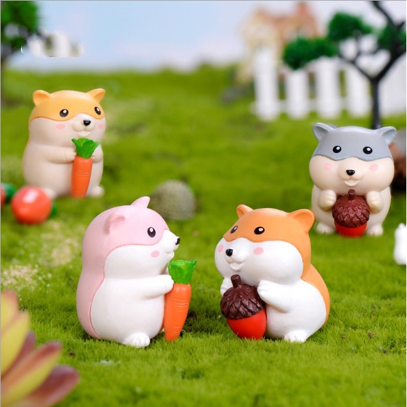 KHO-HN * Combo 04 chuột Hamster dễ thương trang trí tiểu cảnh, bonsai, móc khóa, DIY