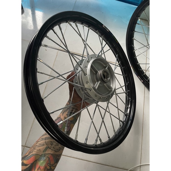 Full bộ CĐN+ má đùm trước và sau, đùm zin wave 110 căm crom niềng nhôm đen dành cho các dòng wave và dream