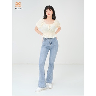 Quần Jean Ống Loe Lưng Cao Chuẩn Form XONXEN SHOP Size S M Ll Mã 5987