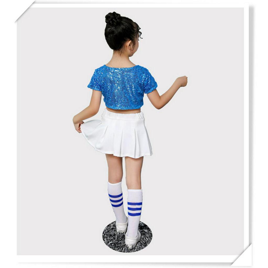 Bộ Trang Phục Múa Cổ Vũ Đính Kim Sa Xinh Xắn Cho Bé Gái