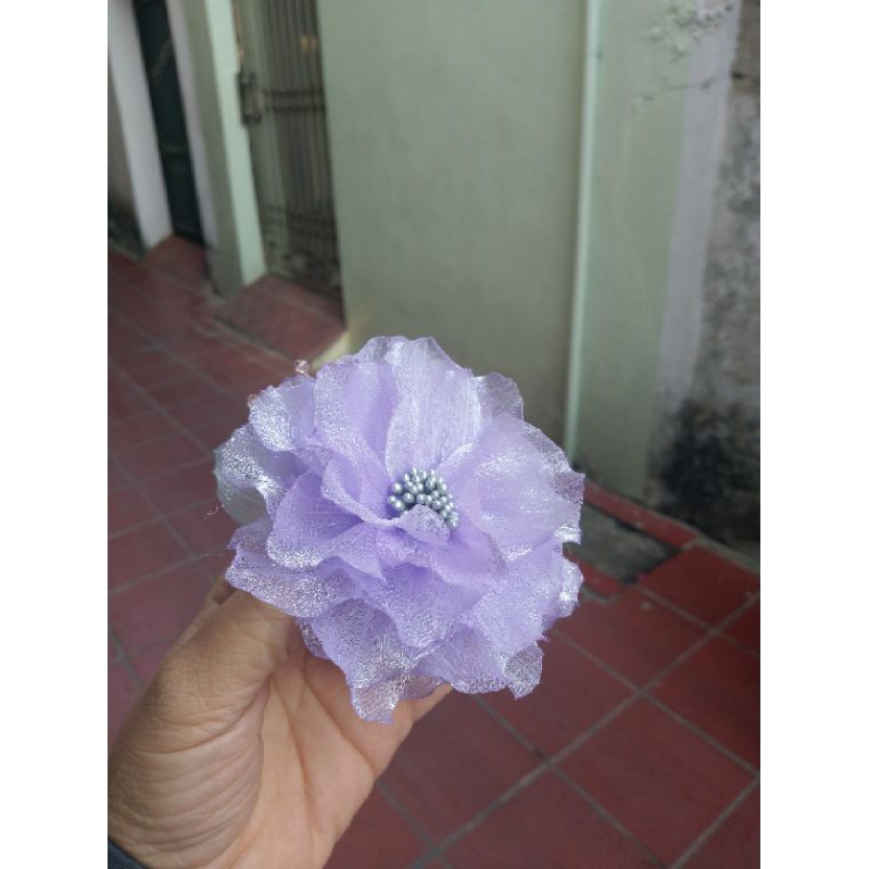 Hoa cài áo váy vải tơ xước cao cấp