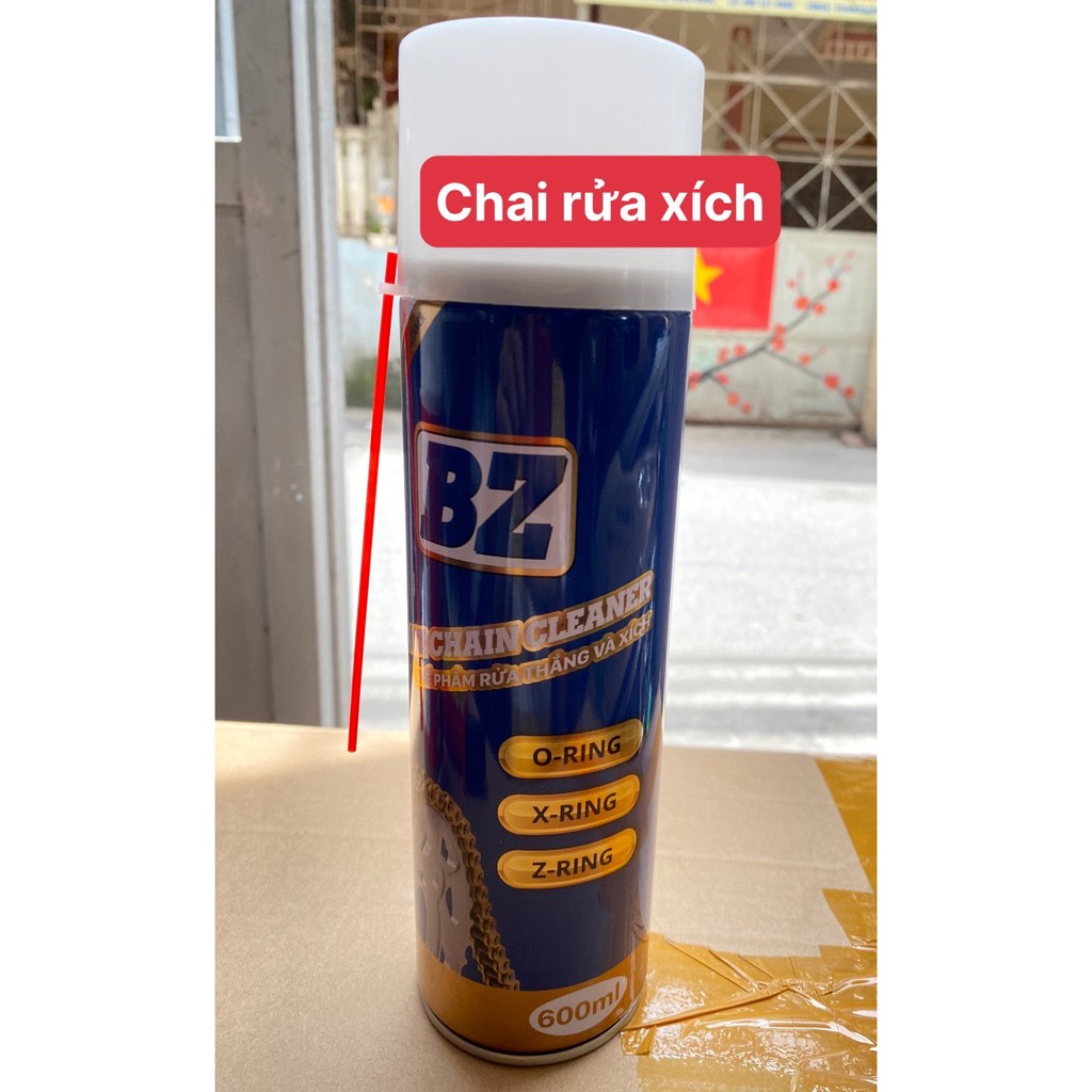 Bộ vệ sinh xích sen BZ gồm Bộ dưỡng sên BZ + Rửa sên BZ + Bàn chải sên 3D