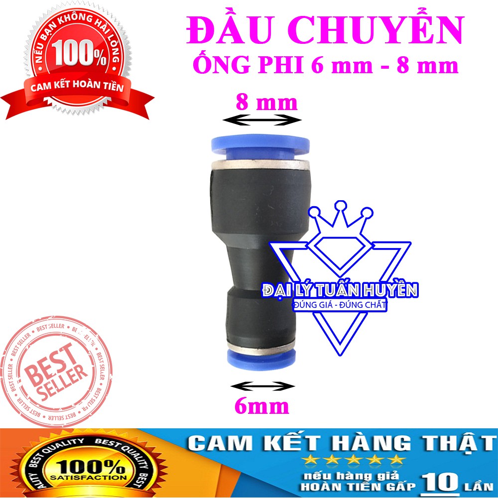 Đầu nối nhanh chuyển đổi PG 8-6, PG 10-8 dùng cho ống nước phi 6mm,8mm,10mm