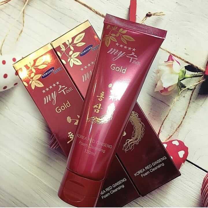 Sữa Rửa Mặt Hồng Sâm Đỏ Hàn Quốc My Gold 130ml Trắng Da Ngừa Mụn