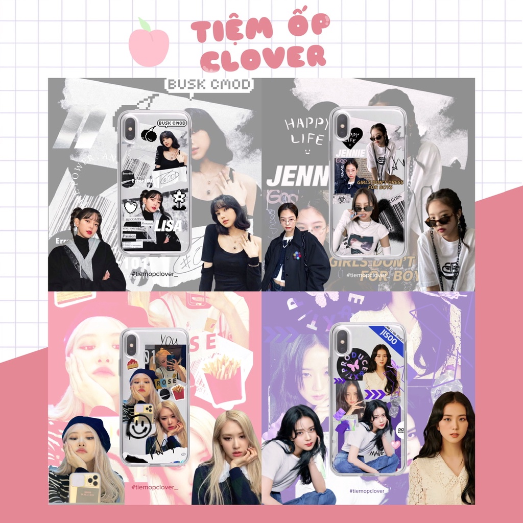 Ốp điện thoại BLACKPINK Lisa, Rosé , Jennie, Jisoo nhóm nhạc BLACKPINK Hàn Quốc
