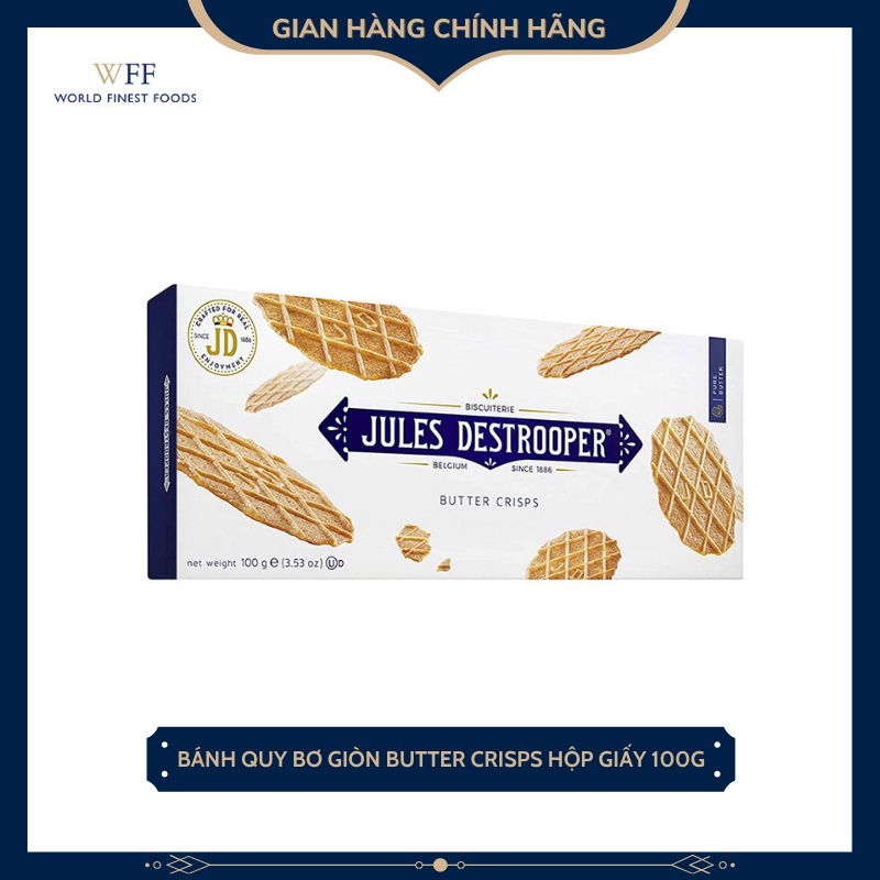 Bánh quy bơ giòn Jules Destrooper Butter Crisps hộp giấy 100g