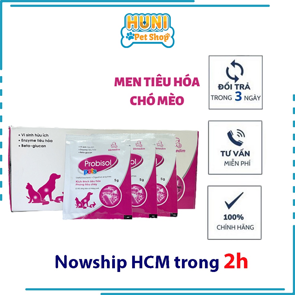 Men tiêu hóa dành cho chó mèo thỏ Men Probisol chứa lợi khuẩn phòng tiêu chảy Huni petshop