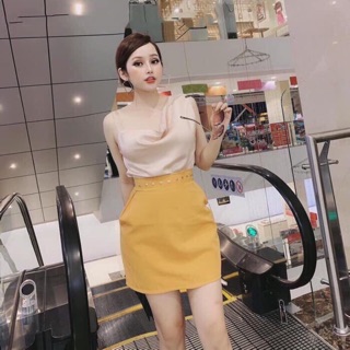 Sét áo phi lệch vai kèm chân váy