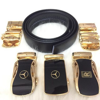 Thắt lưng da nam đẹp hàng hiệu cao cấp khóa tự động dây nịt nam da bò 100% chính hãng mercedes mạ vàng nam tín