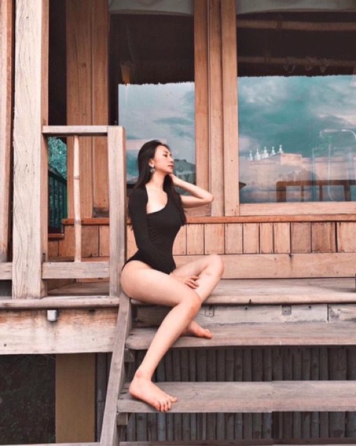 Đồ bơi một mảnh Bikini liền thân một ống tay dài cách điệu sexy