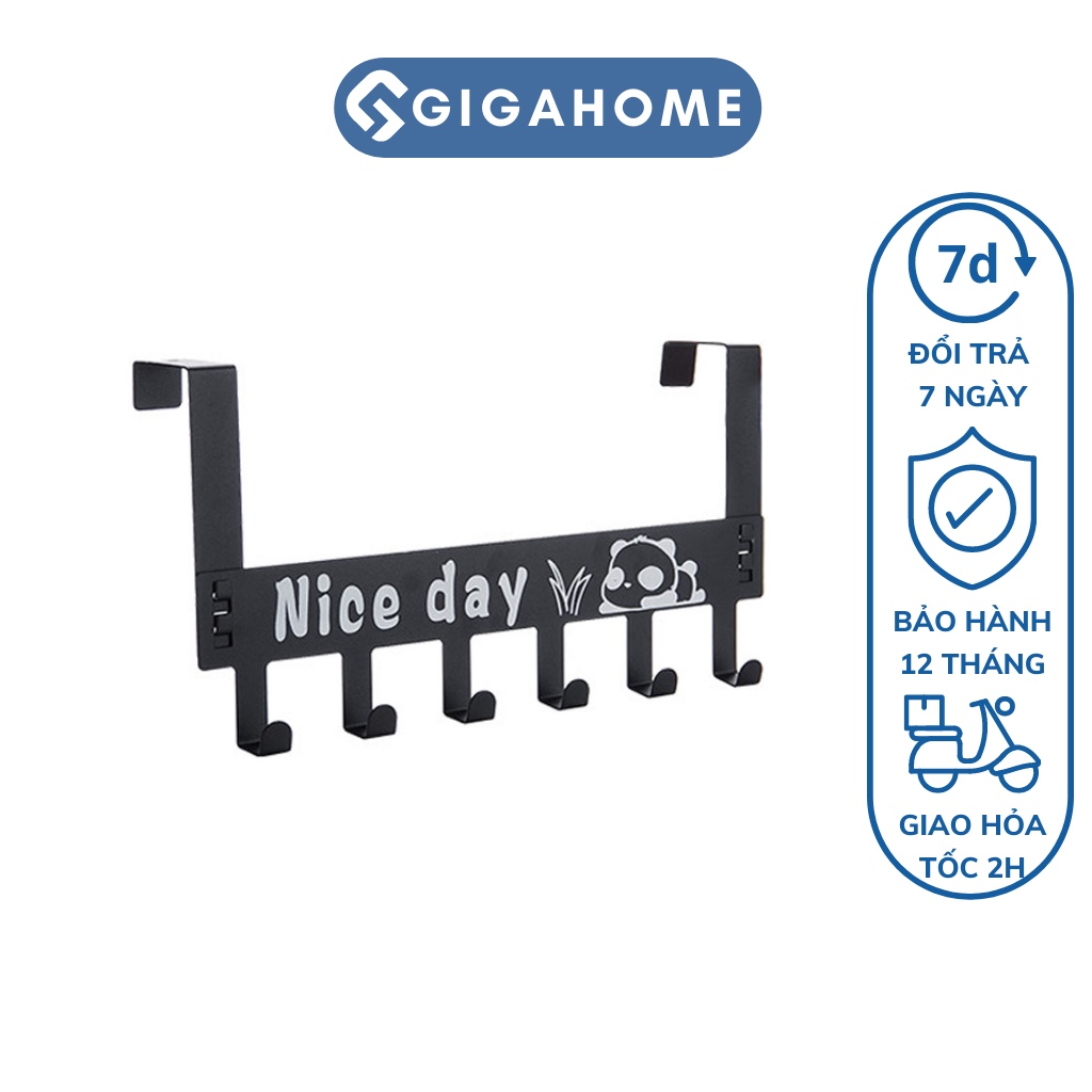 Móc Treo Quần Áo Sau Cửa 6 Chấu Gigahome Bằng Hợp Kim Không Gỉ 9072