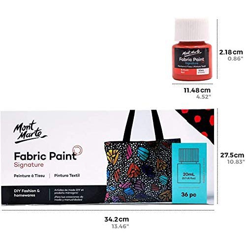 Màu vẽ vải Mont Marte  Fabric Paint ( 36 màu x 20ml )