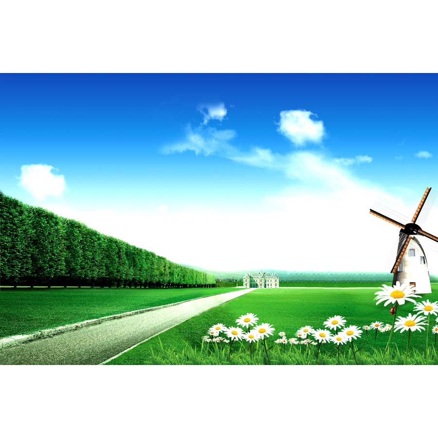 Tranh dán tường phòng khách thiên nhiên tạo cảm giác lãng mạn có kèm phụ kiện