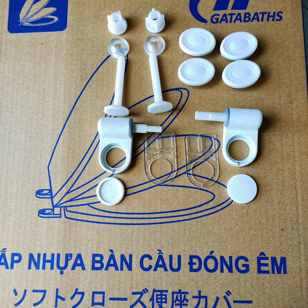Nắp bồn cầu rơi êm - Nắp bồn cầu đóng êm màu trắng nặng 1,5 kg