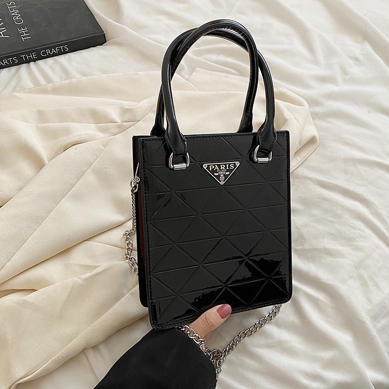 Túi xách tay đeo vai IELGY chuỗi dây xích thiết kế sáng bóng thời trang cho nữ