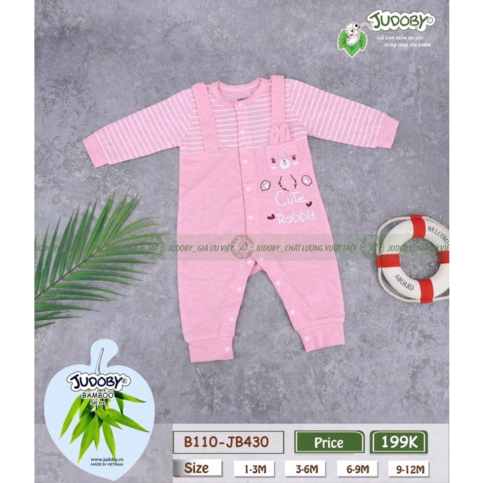 [JB403] Body cài giữa dài tay sợi tre Judoby cho bé (3-12M)