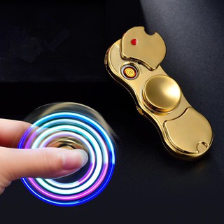 Bật lửa điện đa năng con quay spinner - bật lửa tích hợp con quay với 9 hiệu ứng led độc đáo