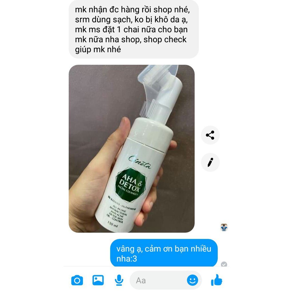 Sữa rửa mặt Aha & Detox facial cleanser 150ml, làm sạch da giảm mụn hiệu quả - Mã C04