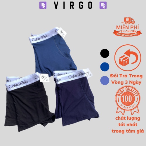 Quần Sịp Đùi Nam CK Boxer CK thun cotton 95% co dãn thoáng mát xịn xò combo hộp 3c