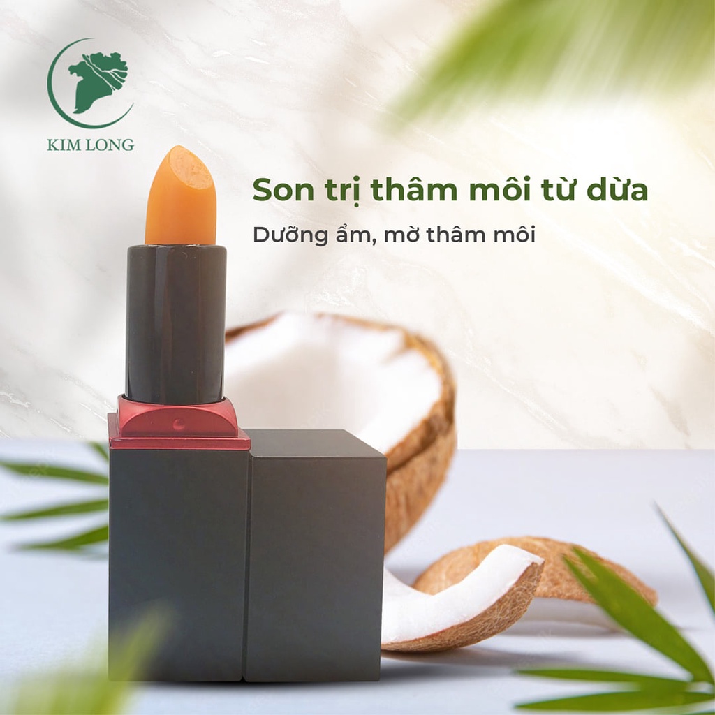 Son Dưỡng Môi Kim Long Tinh Dầu Dừa Gấc Mềm Mại Môi 50gr