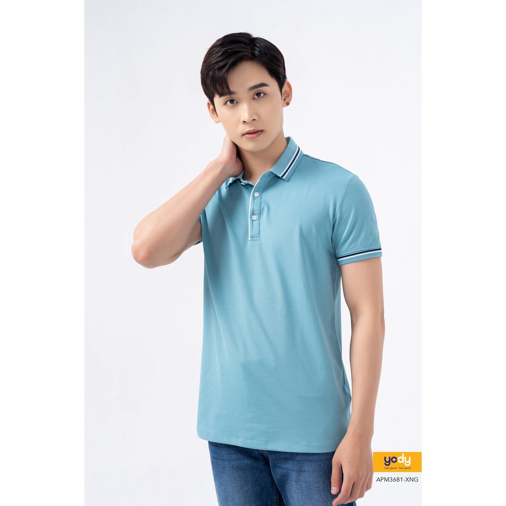 Áo polo nam coolmax phối bo YODY kiểu dáng trẻ trung thoáng mát - APM3681 | BigBuy360 - bigbuy360.vn