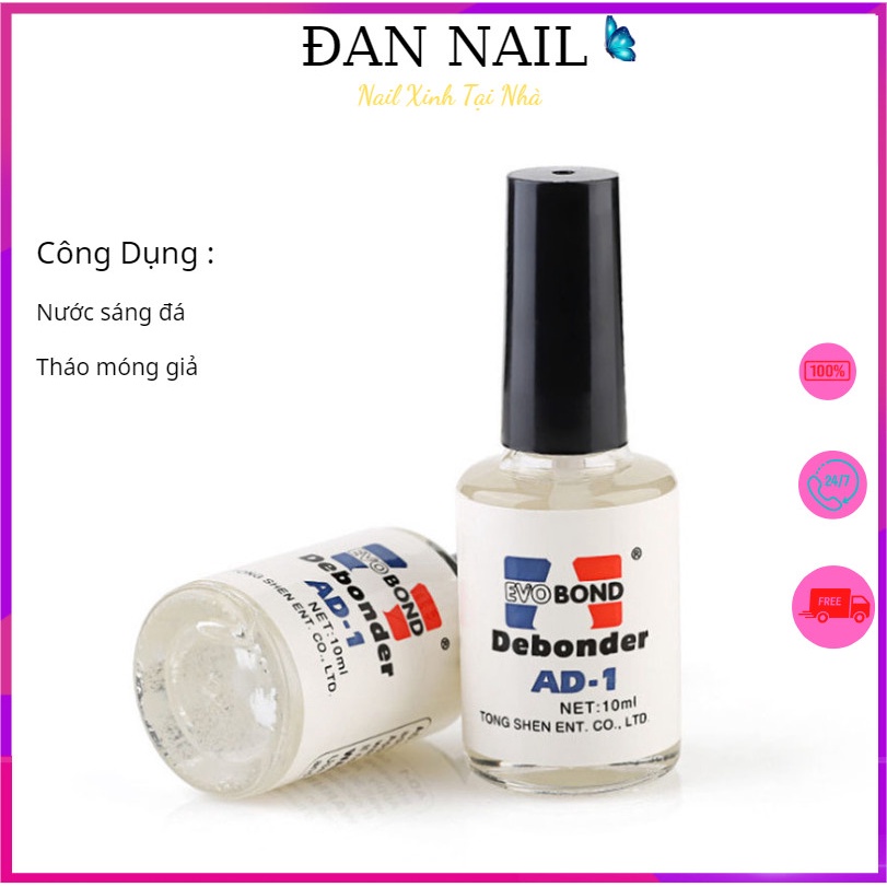 Nước sáng đá tháo móng giả 2 trong 1 AD-1 , gỡ móng nail 10ml