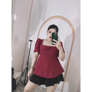 [MÚP BIGSIZE 60-100KG] Áo kiểu cổ vuông chất xốp