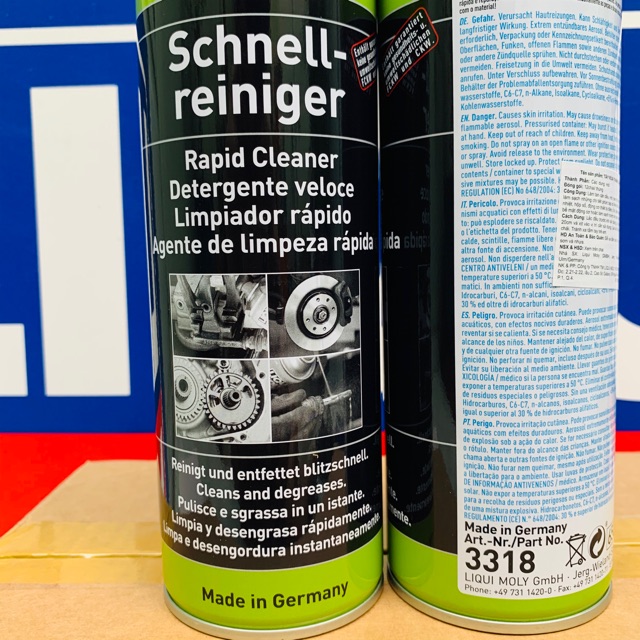 Vệ Sinh Tẩy Dầu Mỡ Liqui Moly Rapid Cleaner 3318 - 500ML Made in Germany