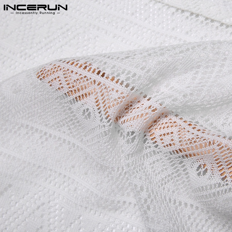 Áo Sơ Mi Tay Lỡ Phối Lưới Xuyên Thấu Thời Trang Mùa Hè Quyến Rũ Cho Nam