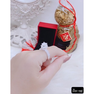 Nhẫn đính đá siêu cao , Nhẫn nữ Bạc BNP