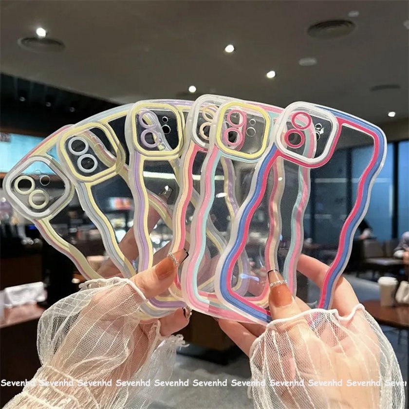 Ốp Điện Thoại Mềm Trong Suốt Viền Màu Đơn Giản Thời Trang Cho iPhone 11 Pro Xs Max Xr X 7 8 6 6s Plus