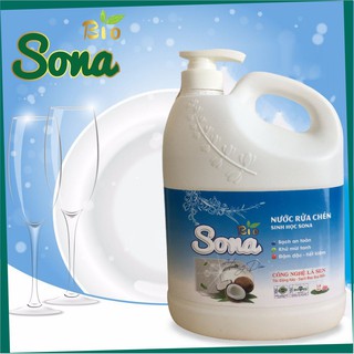 Nước Rửa Chén, nước rửa bát SoNa Hương Dừa 1600ml - nước rửa chén sinh học, thân thiện môi trường [ CHÍNH HÃNG ]