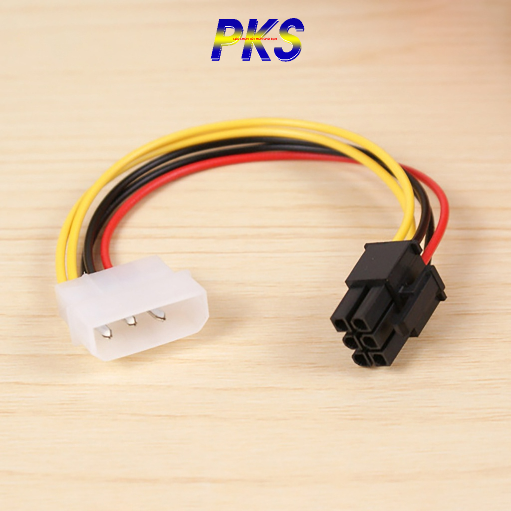 Dây Cáp Chuyển Đổi Nguồn Điện 17cm Cho Thẻ Video PC 4Pin Sang 6Pin PCI-Express PCIE