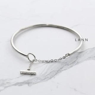 Kiềng thân tròn trơn nối dây vòng xích BẠC 925 LANN K039