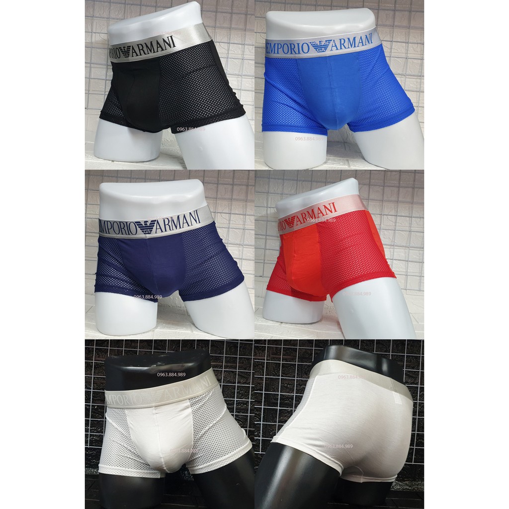 Combo 3 quần boxer nam E.02 chất thun lưới phối cotton màu sắc đa dạng trẻ trung, cạp cao cho anh em khoe hàng