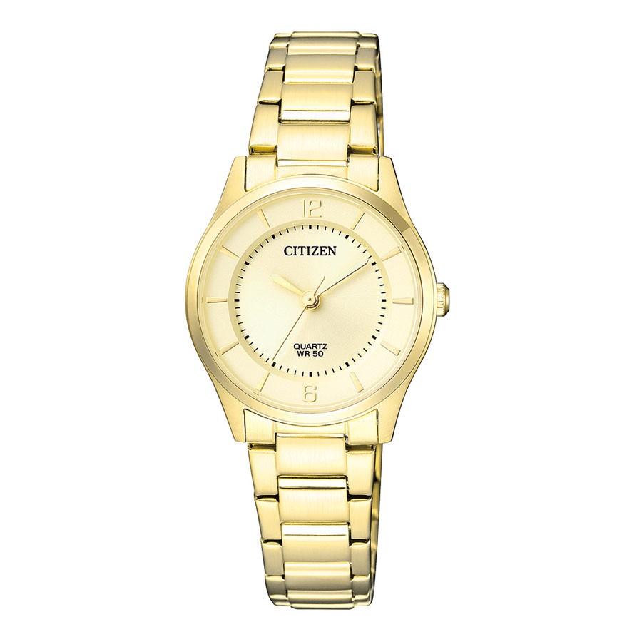 Đồng Hồ Nữ Citizen Dây Thép Không Gỉ ER0203-85P - Mặt Vàng