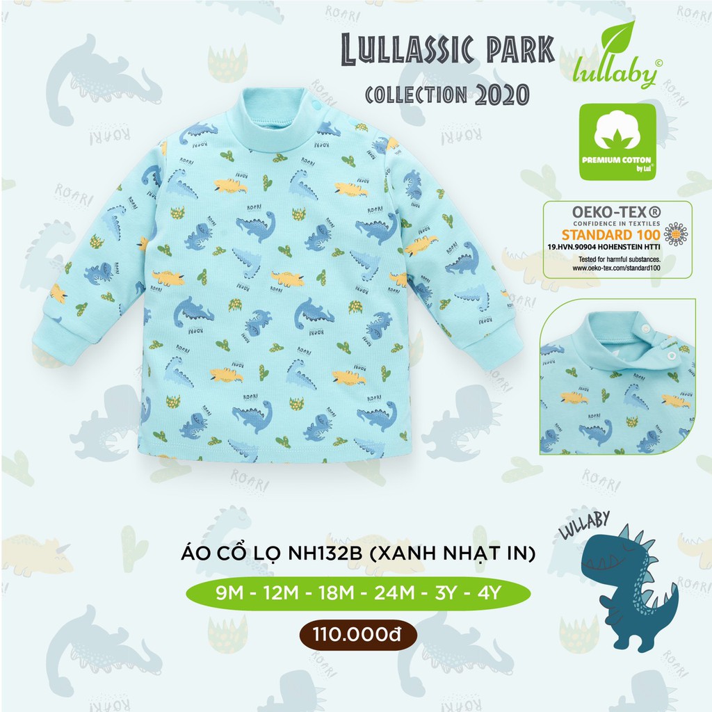 [Mã SKAMLTSM9 giảm 10% đơn 99K] Lullaby Áo Cổ Lọ Nỉ Dày Cho Bé Trai/Gái NH132B