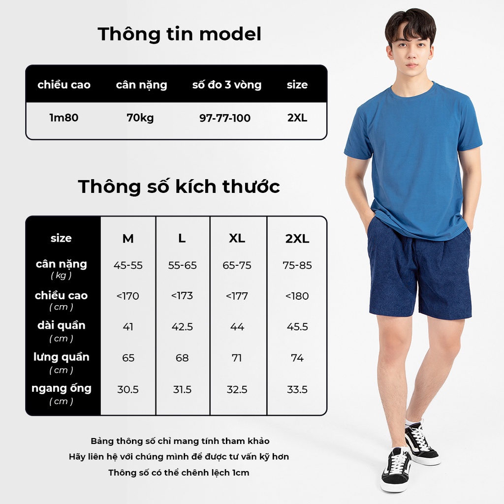 Quần short nam nhung tăm PATTERN THE 1992