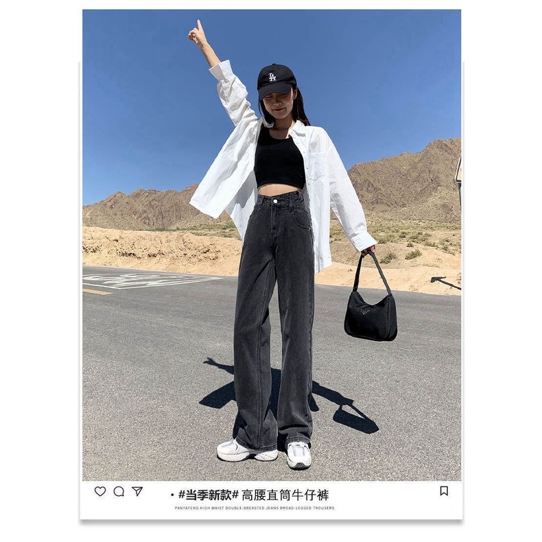 Quần Jean Ống Rộng Lưng Cao Thời Trang Cho Nữ JH-NZK-03