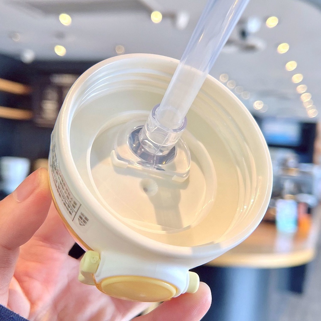 Bình Nước Giữ Nhiệt Có Ống Hút Họa Tiết Dễ Thương Cho Bé