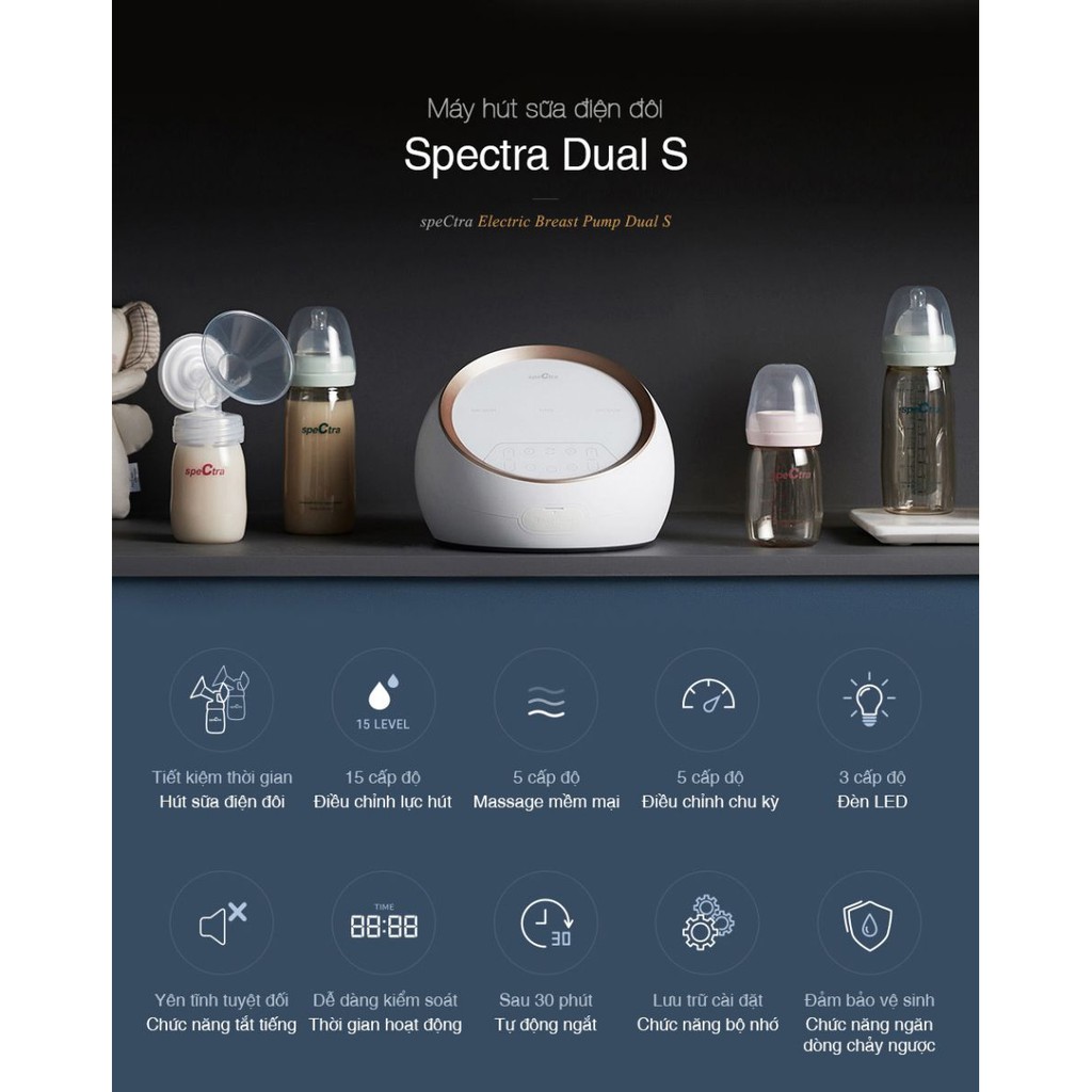 Máy hút sữa điện đôi kép Spectra Dual S