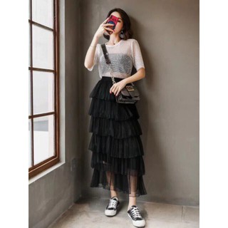 Chân váy voan 6 tầng