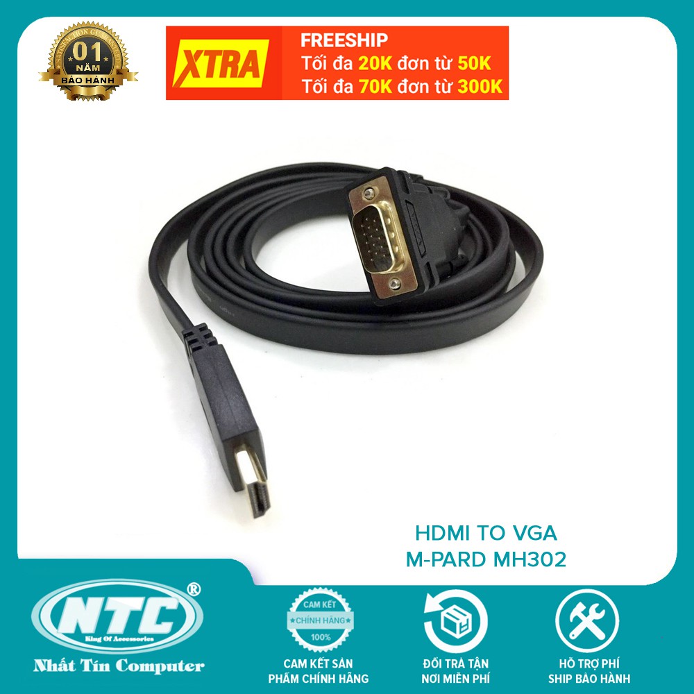 Cáp chuyển tín hiệu từ HDMI qua VGA MH302 / MD001 M-PARD hỗ trợ âm thanh và hình chất lượng cao (2 loại tùy chọn)