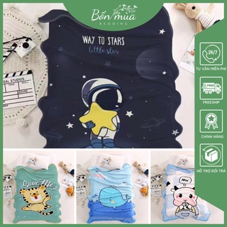 Chăn Lông Tuyết Cho Bé [Mềm Mịn,Không Rụng Lông] 1 Lớp siêu Mịn, Kích Thước 1m1x1m3 dùng cho bé trai/ bé gái 1-5 tuổi