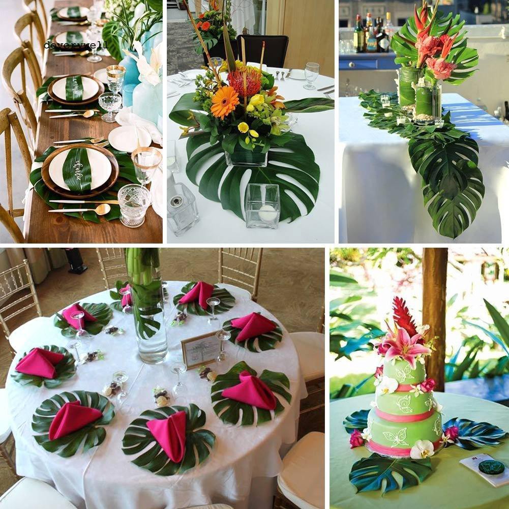 12 Lá Monstera Nhiệt Đới Nhân Tạo Cho Trang Trí
