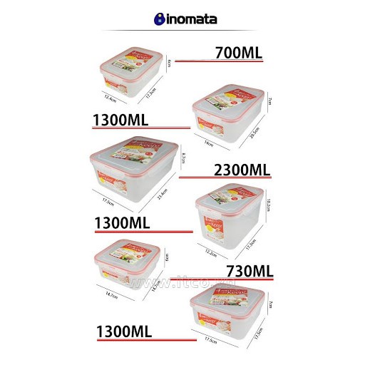 HỘP NHỰA ĐỰNG THỰC PHẨM CỦA NHẬT INOMATA (NHIỀU KÍCH CỠ) không chứa BPA, dùng được lò vi sóng - HÀNG NỘI ĐỊA NHẬT