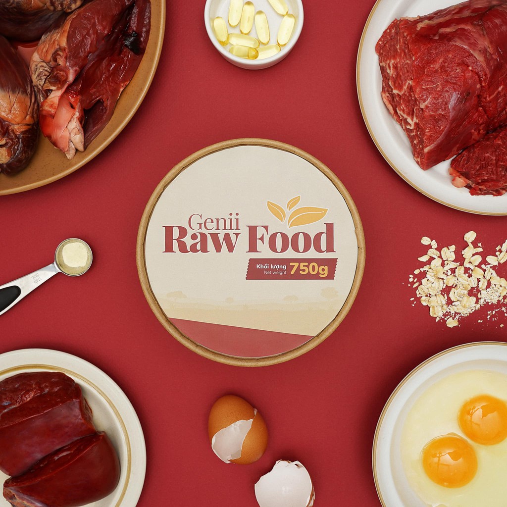 RAW BÒ 250g [ Genii Raw Food ] - Thức ăn tươi cho mèo thịt bò