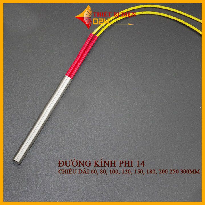 Thanh gia nhiệt, que điện trở nhiệt sấy khô phi 14mm kích thước tùy chọn