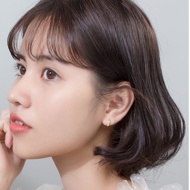 Khuyên tai bạc Ý s925 kiểu xoắn G1901 - AROCH Jewlery