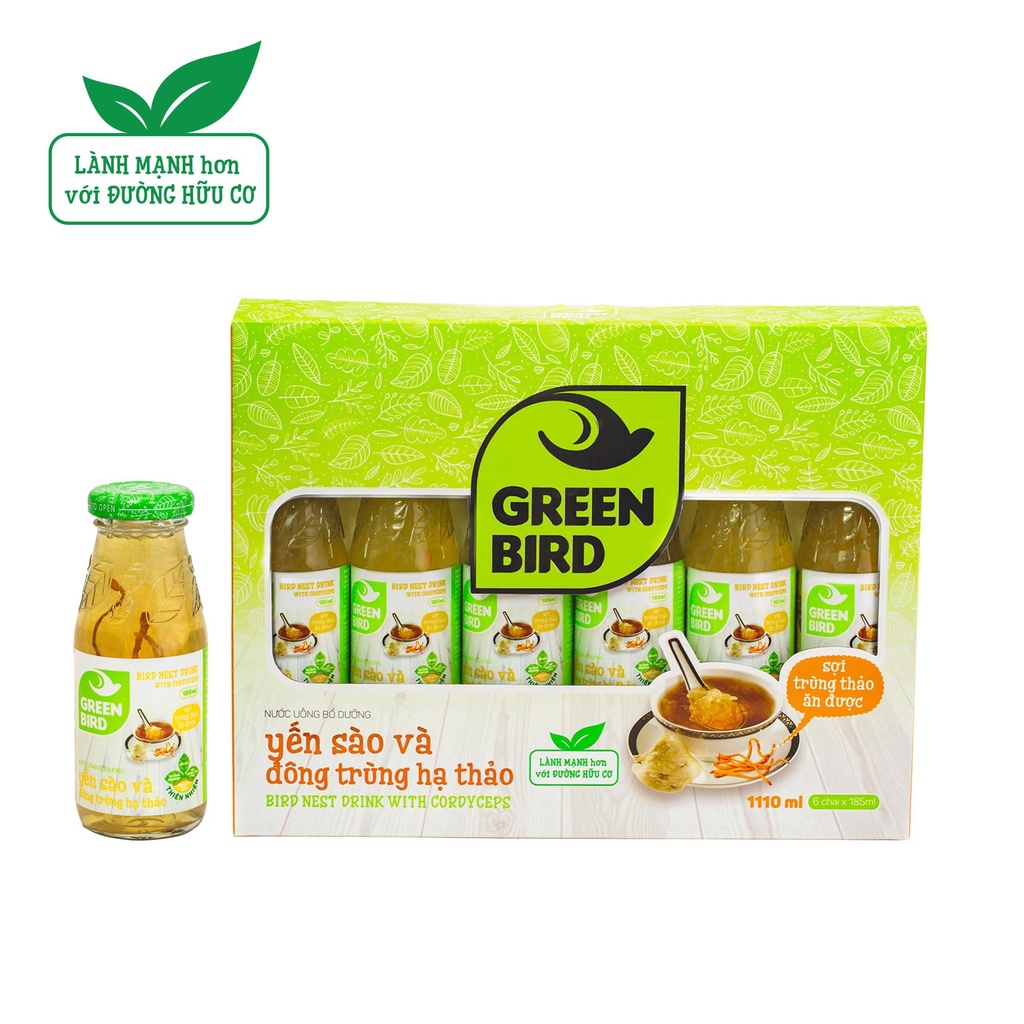 {SIÊU SALE} Nước Uống Bổ Dưỡng Yến Sào và Đông Trùng Hạ Thảo - (6 chai*185ml)